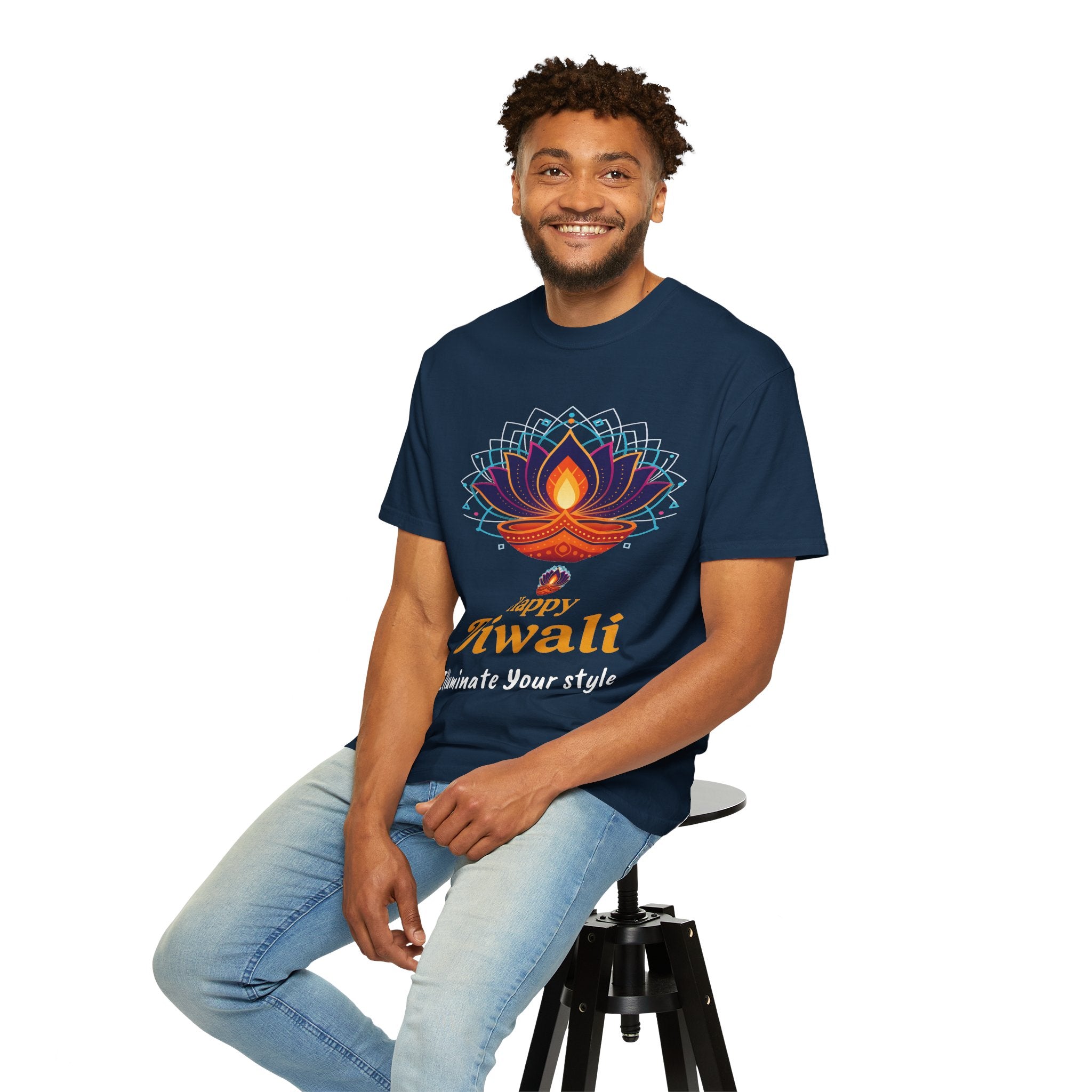 Diwali Celebration T-Shirt | Happy Diwali Unisex Garment-Dyed Tee | Festival Apparel Gift