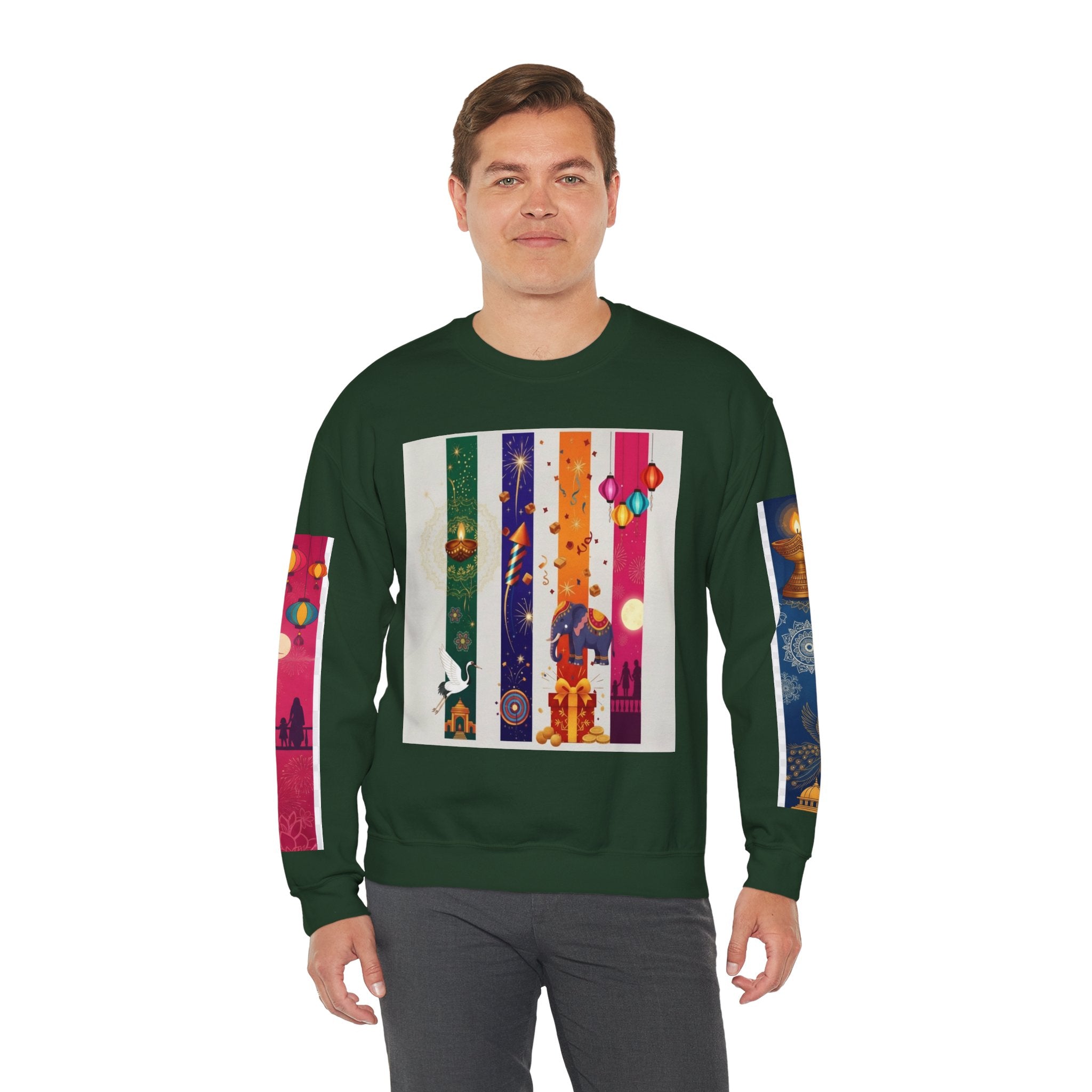 Colorful Festival Sweatshirt - Cozy Diwali Apparel.