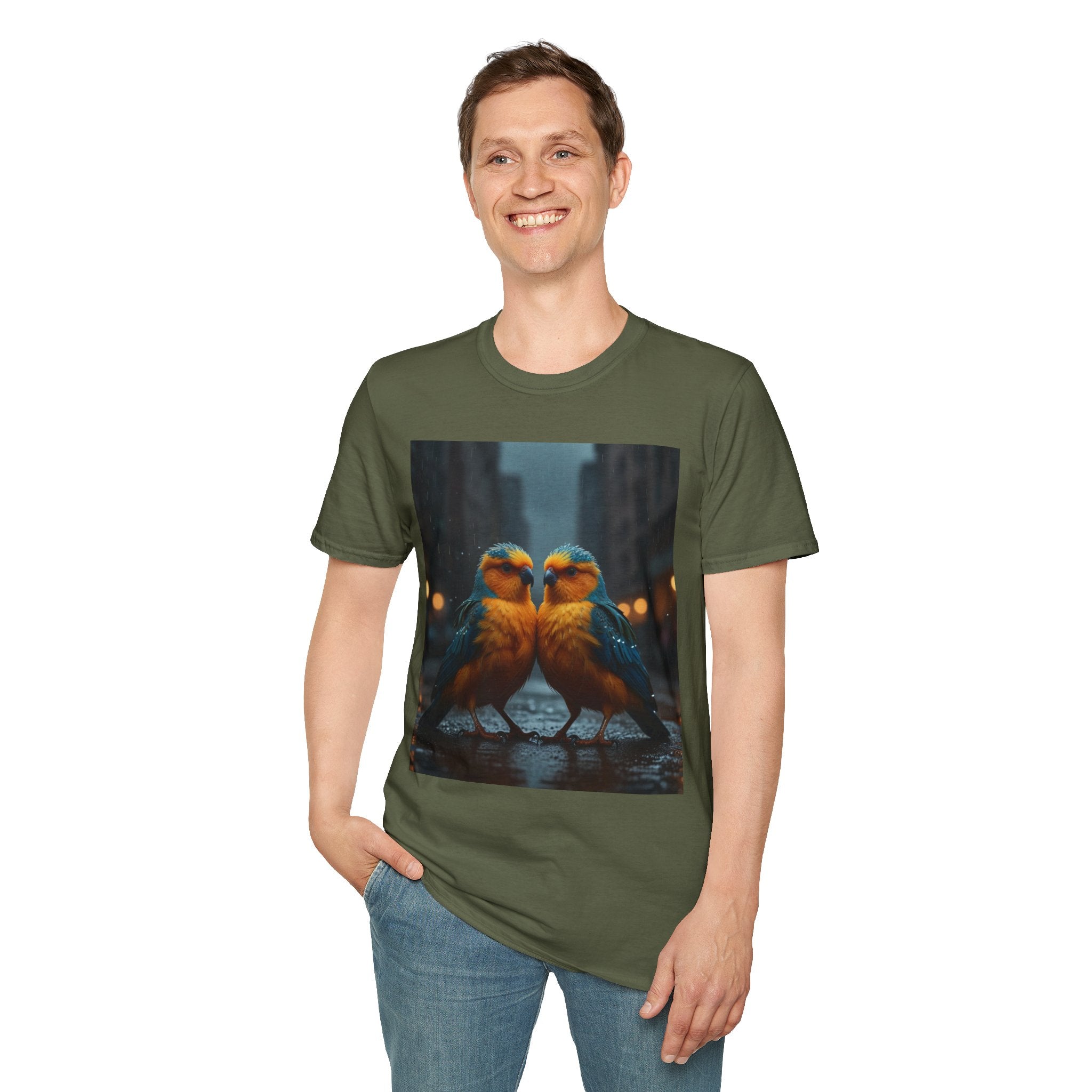 Colorful Parrot Love Tee – Nature Summer Shirt