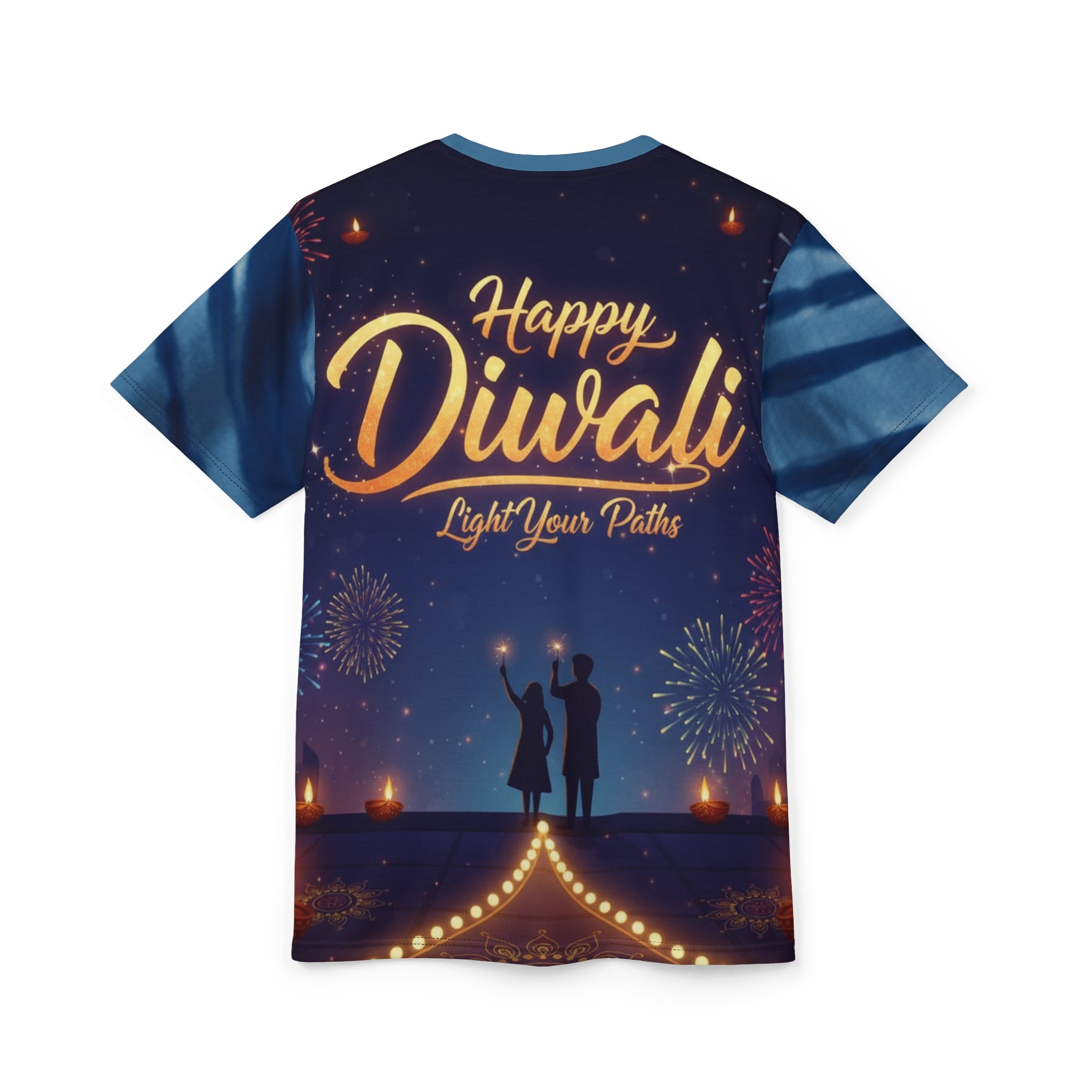 Vibrant Diwali Unisex T-Shirt – Colorful Festive AOP Tee, Cultural Celebration Shirt & Perfect Gift for Diwali.