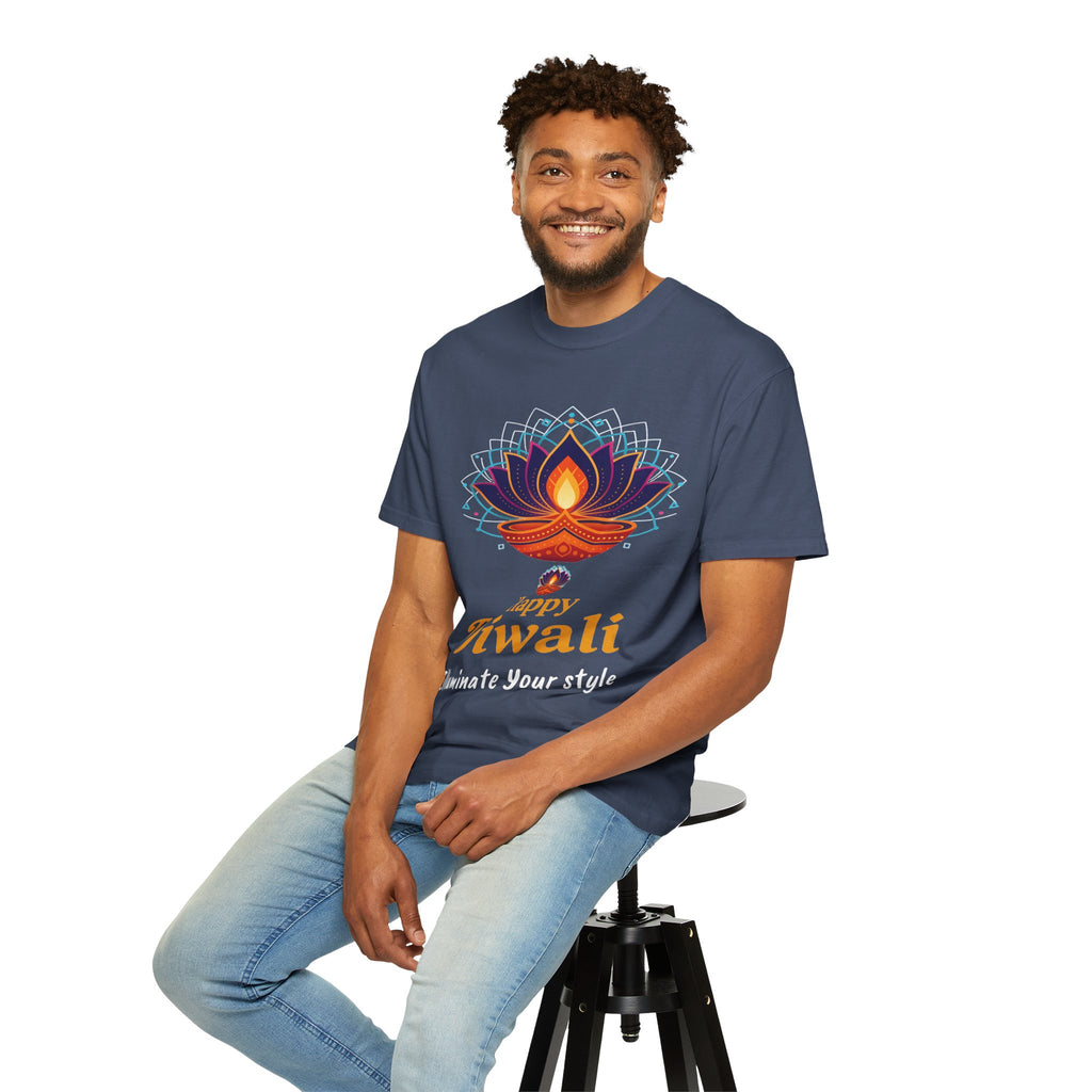 Diwali Celebration T-Shirt | Happy Diwali Unisex Garment-Dyed Tee | Festival Apparel Gift