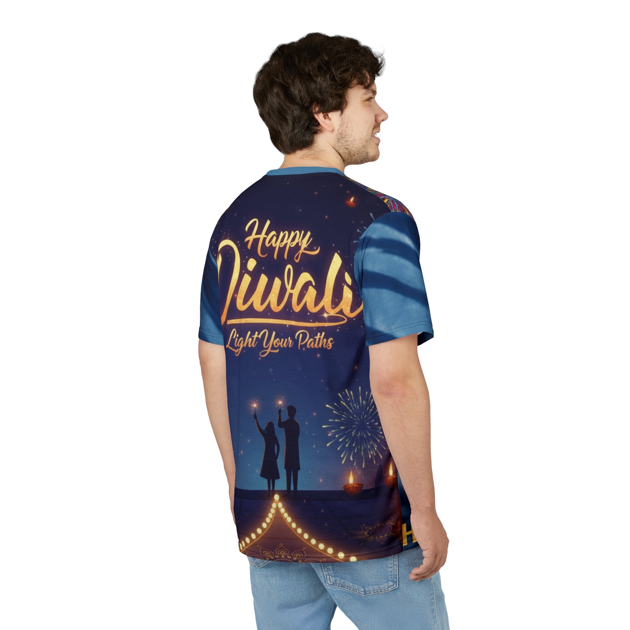 Vibrant Diwali Unisex T-Shirt – Colorful Festive AOP Tee, Cultural Celebration Shirt & Perfect Gift for Diwali.