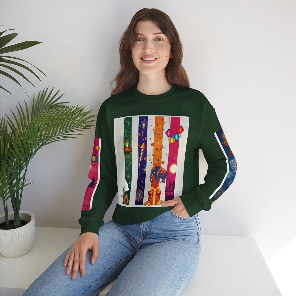 Colorful Festival Sweatshirt - Cozy Diwali Apparel.