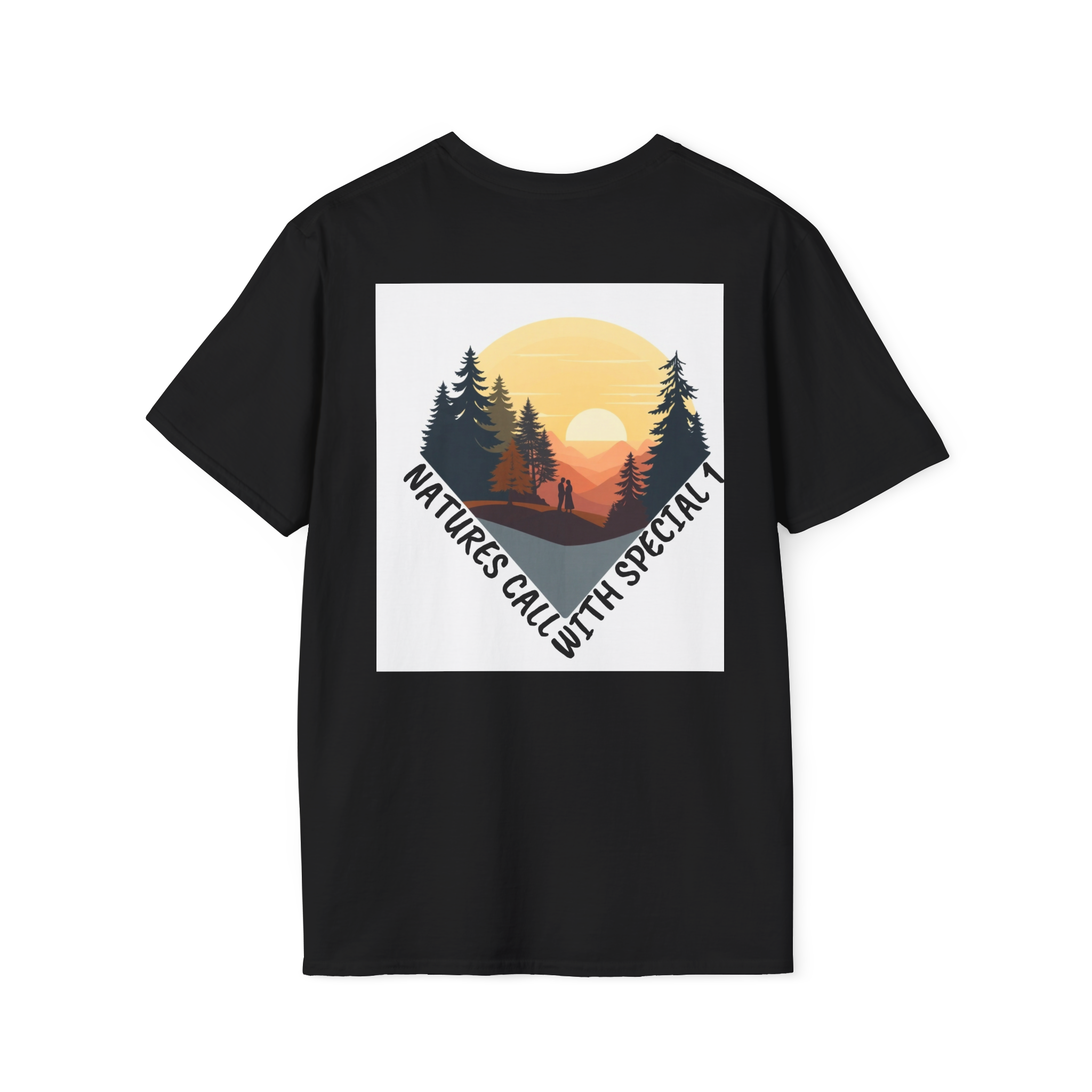Romantic Sunset Couple Sketch T-Shirt – Nature Inspired Tee