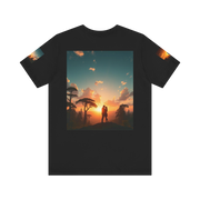Futuristic Sunset Couple Tee – Space Graphic T-Shirt