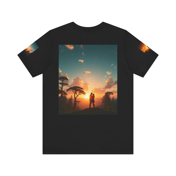 Futuristic Sunset Couple Tee – Space Graphic T-Shirt