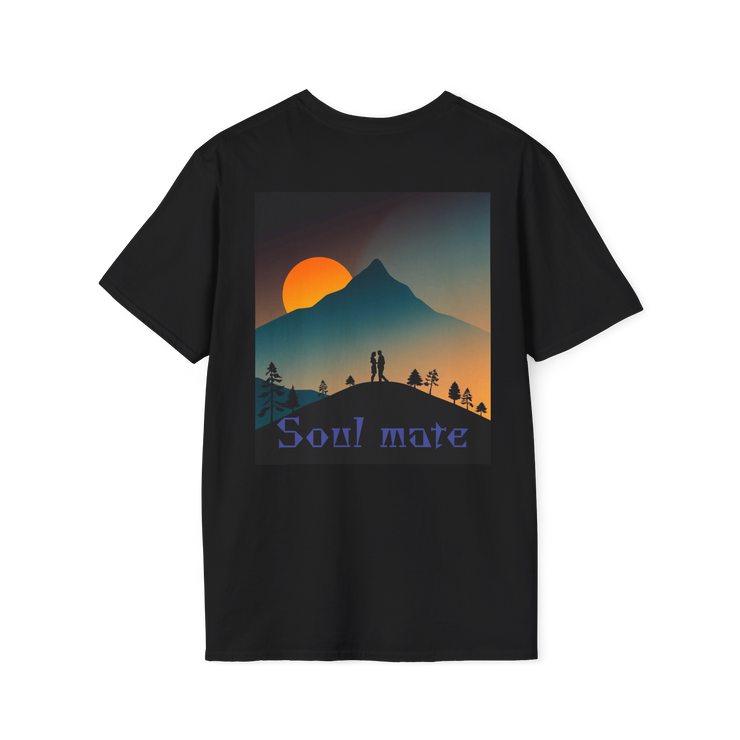 Romantic Sunset Couple Art T-Shirt – Colorful Painting Tee