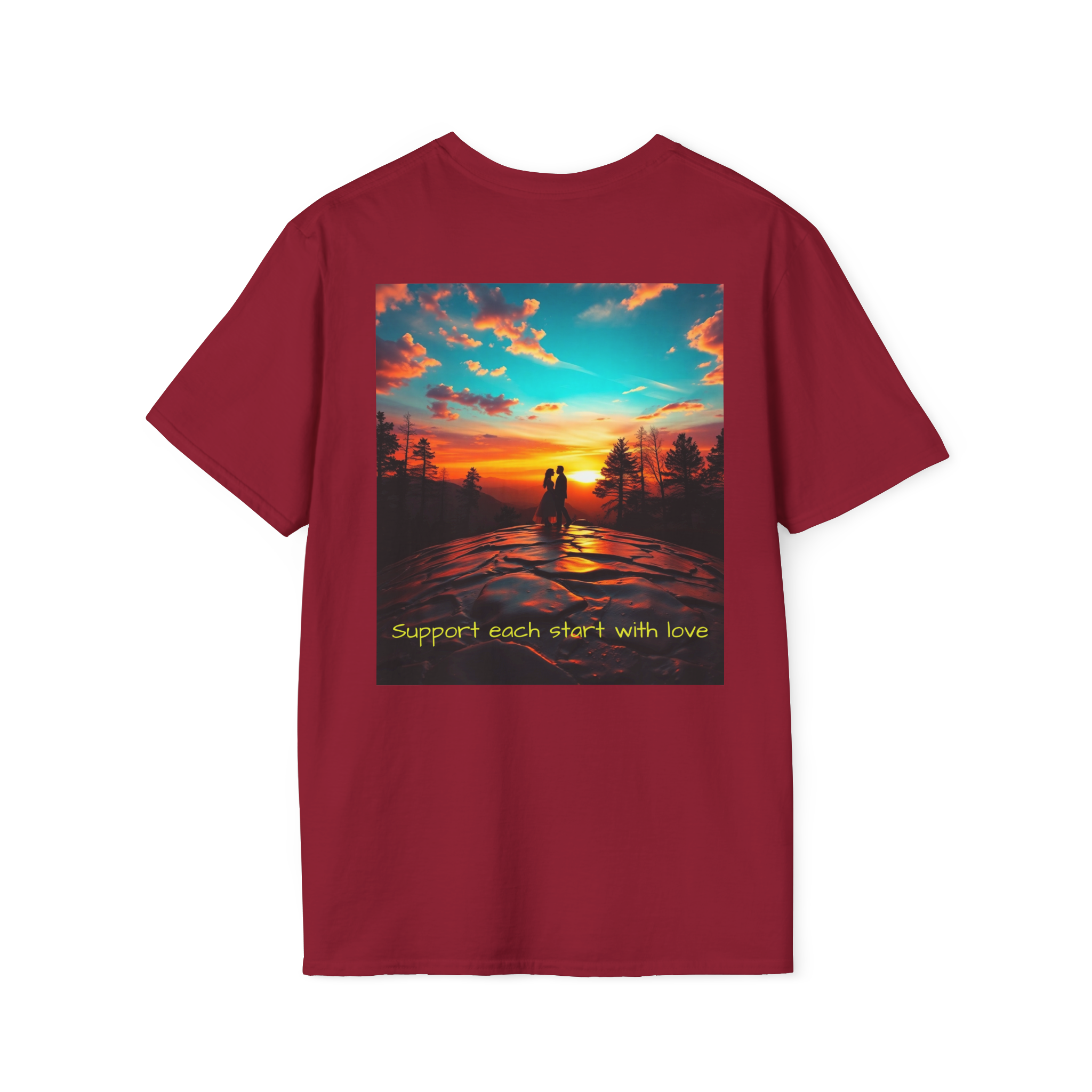 Support Love Sunset T-Shirt – Couples Graphic Tee