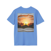 Romantic Sunset Couple Art T-Shirt – Nature Adventure Top