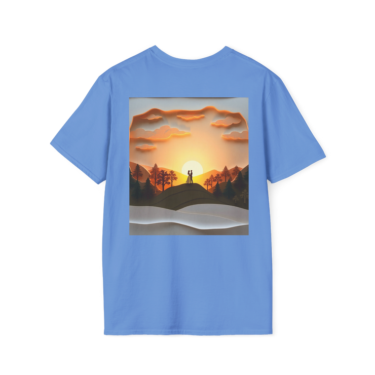 Romantic Sunset Couple Art T-Shirt – Nature Adventure Top