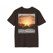 Romantic Sunset Couple Art T-Shirt – Nature Adventure Top