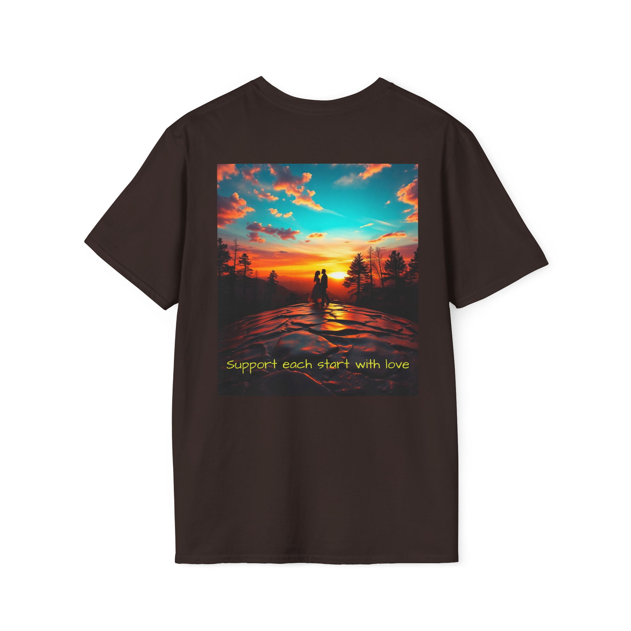 Support Love Sunset T-Shirt – Couples Graphic Tee