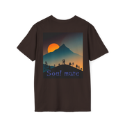 Romantic Sunset Couple Art T-Shirt – Colorful Painting Tee