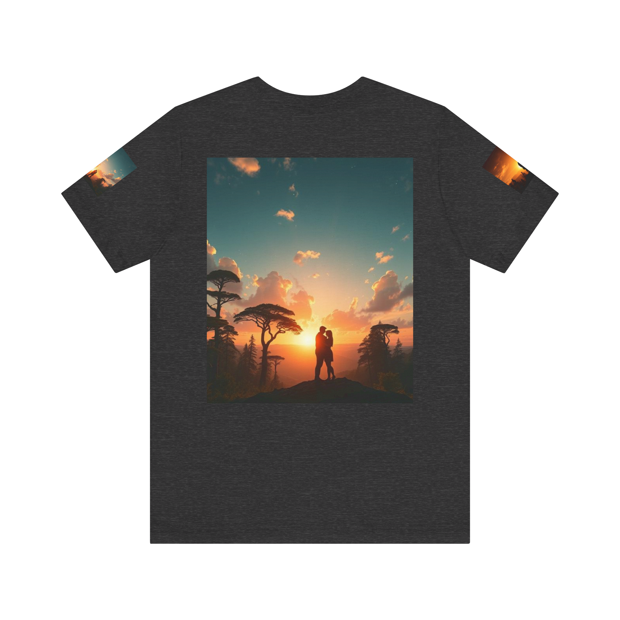 Futuristic Sunset Couple Tee – Space Graphic T-Shirt