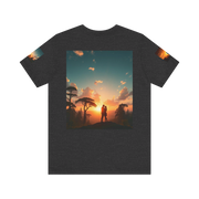 Futuristic Sunset Couple Tee – Space Graphic T-Shirt