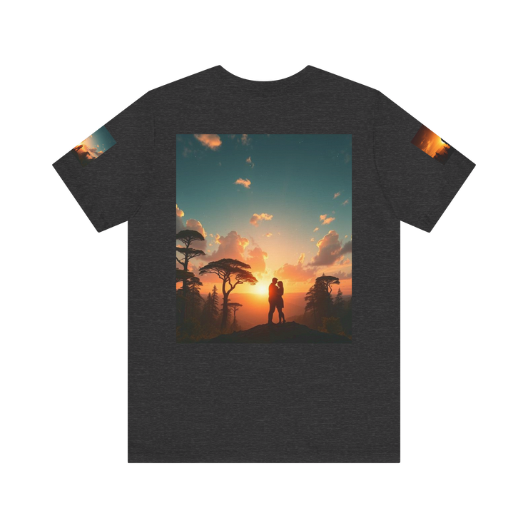 Futuristic Sunset Couple Tee – Space Graphic T-Shirt