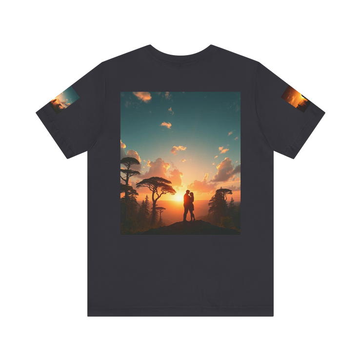 Futuristic Sunset Couple Tee – Space Graphic T-Shirt