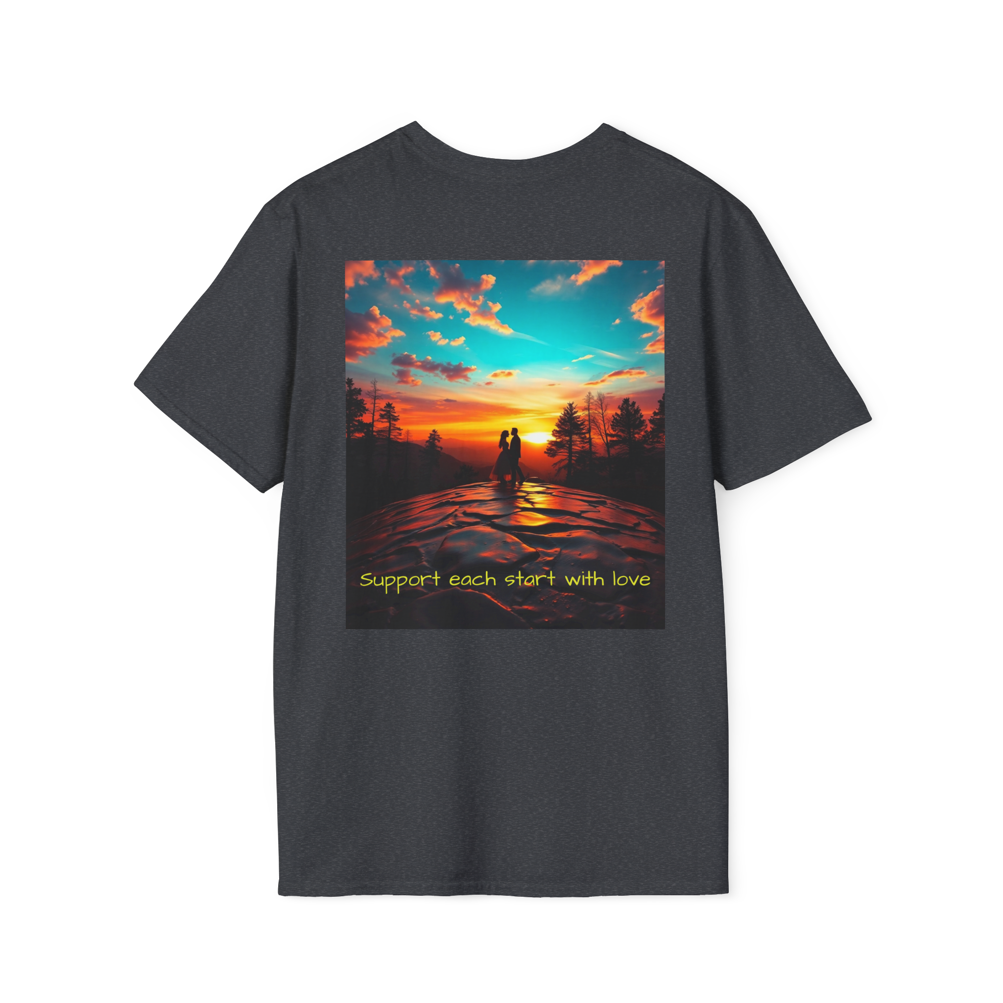 Support Love Sunset T-Shirt – Couples Graphic Tee