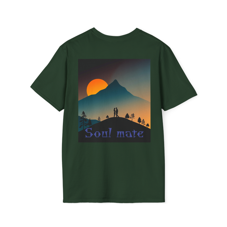 Romantic Sunset Couple Art T-Shirt – Colorful Painting Tee