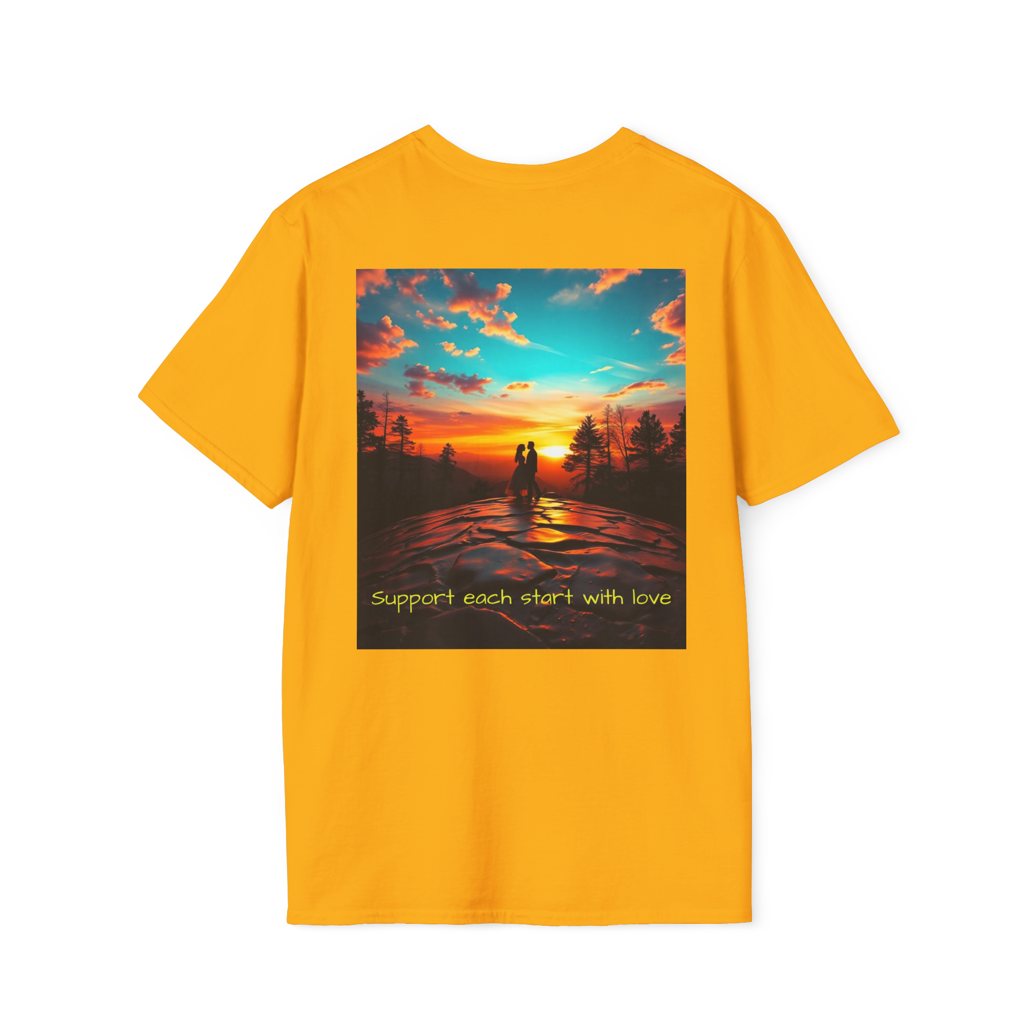Support Love Sunset T-Shirt – Couples Graphic Tee