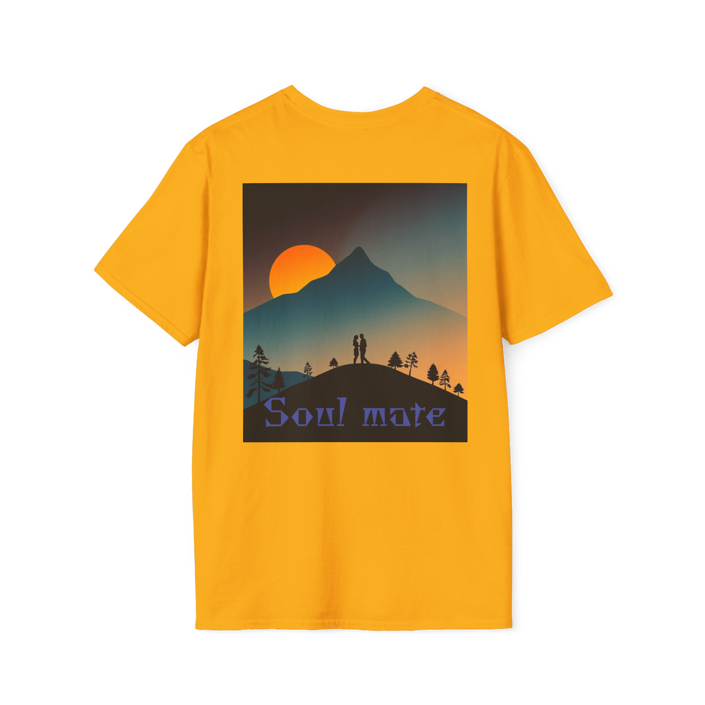 Romantic Sunset Couple Art T-Shirt – Colorful Painting Tee