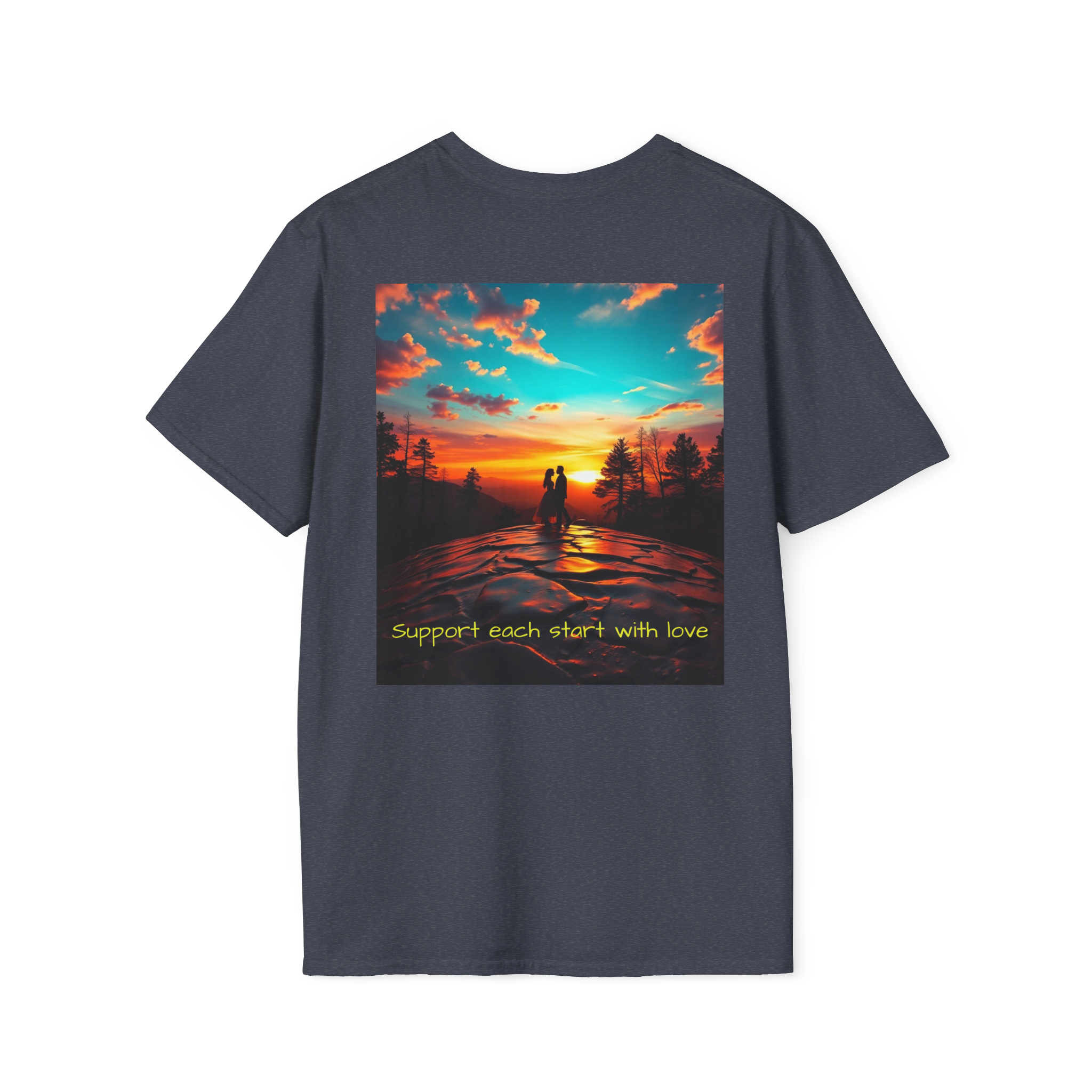 Support Love Sunset T-Shirt – Couples Graphic Tee