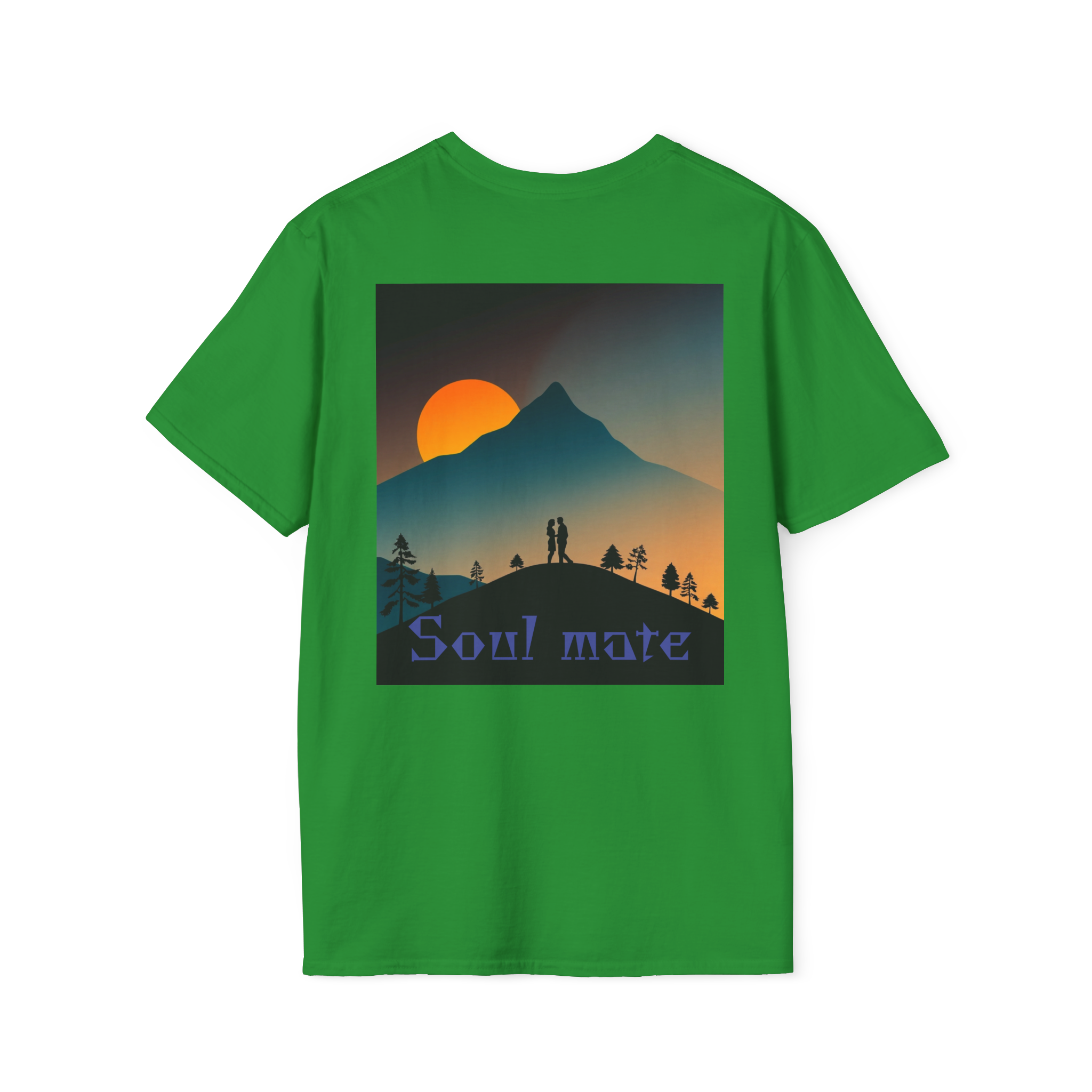 Romantic Sunset Couple Art T-Shirt – Colorful Painting Tee