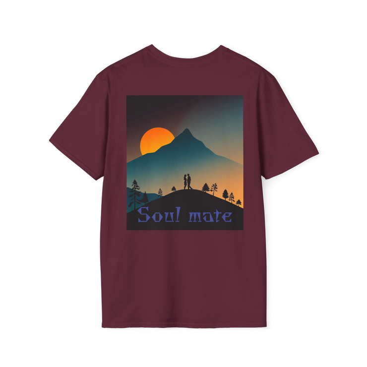 Romantic Sunset Couple Art T-Shirt – Colorful Painting Tee