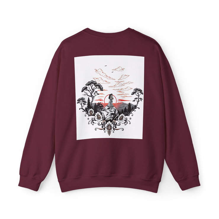 Tattoo Sky Sunset Sweatshirt – Retro Mountain Art Pullover
