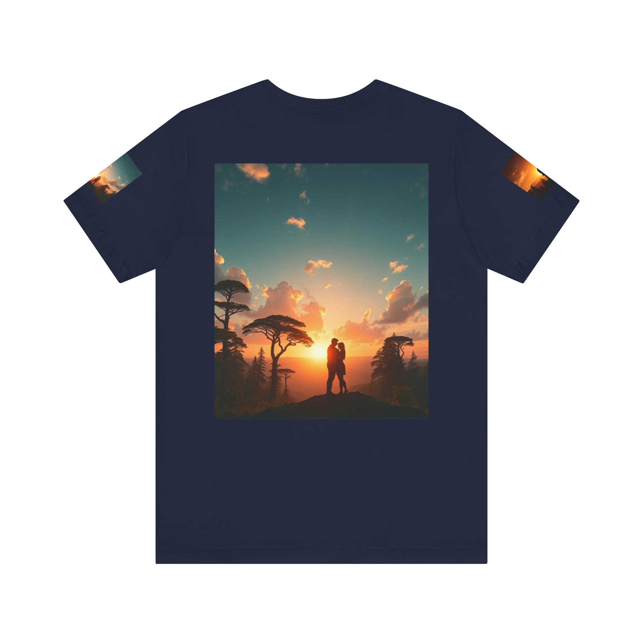 Futuristic Sunset Couple Tee – Space Graphic T-Shirt