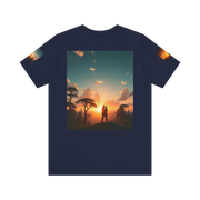 Futuristic Sunset Couple Tee – Space Graphic T-Shirt
