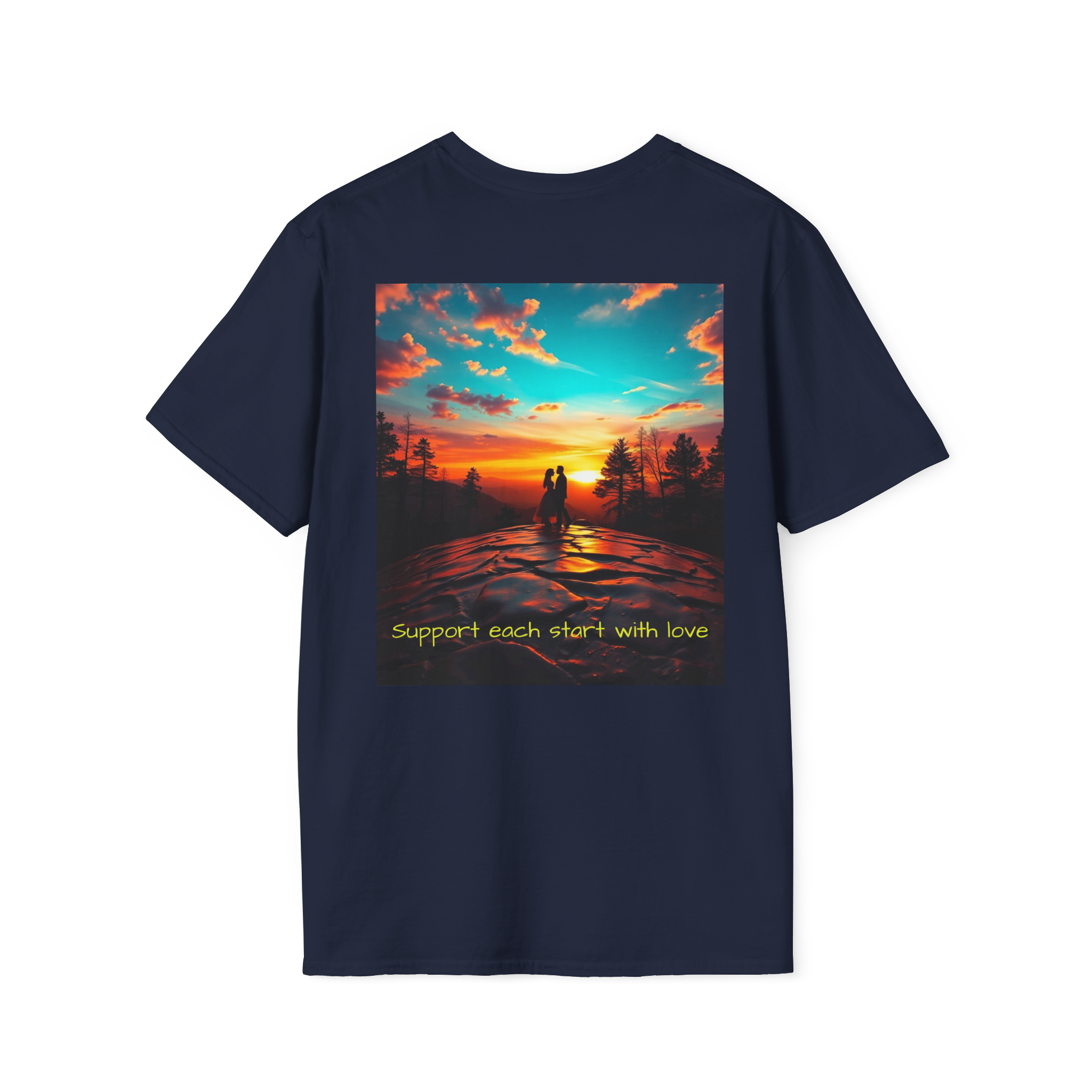 Support Love Sunset T-Shirt – Couples Graphic Tee