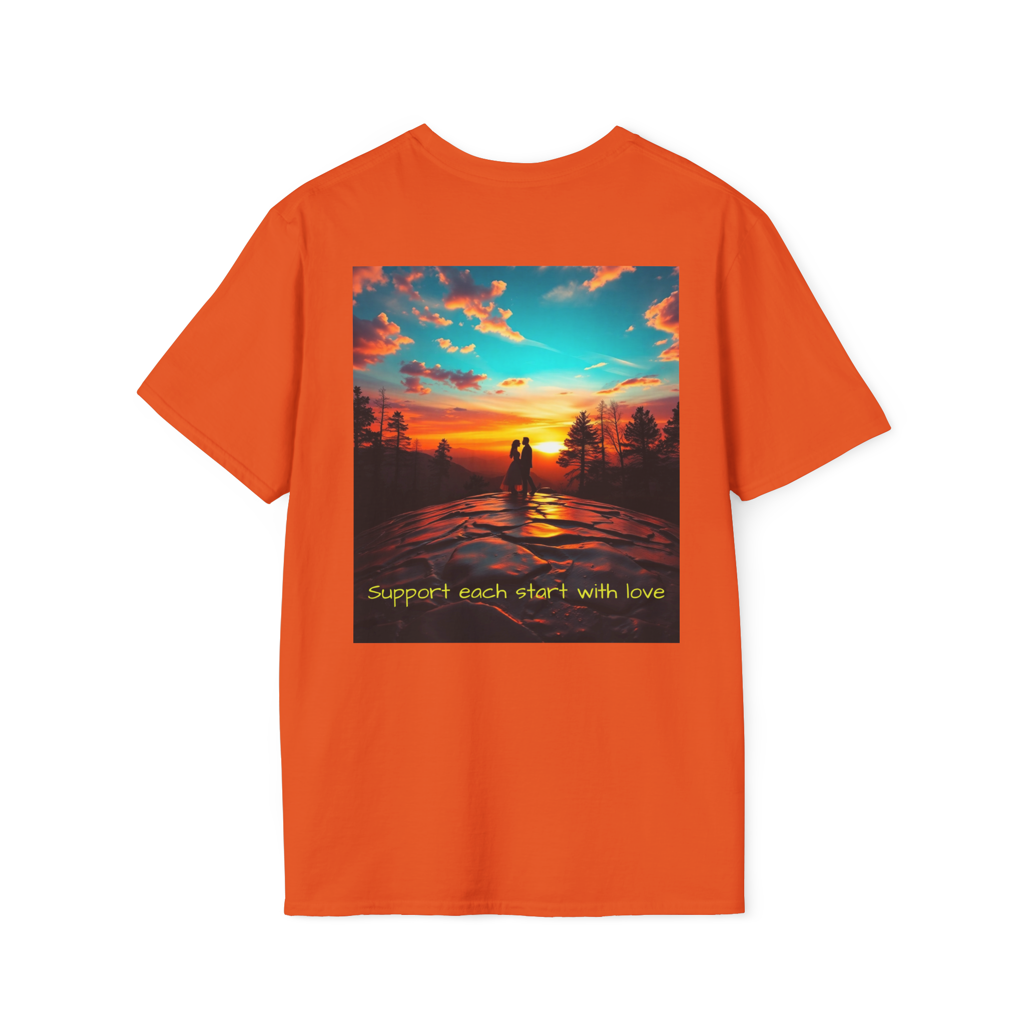 Support Love Sunset T-Shirt – Couples Graphic Tee