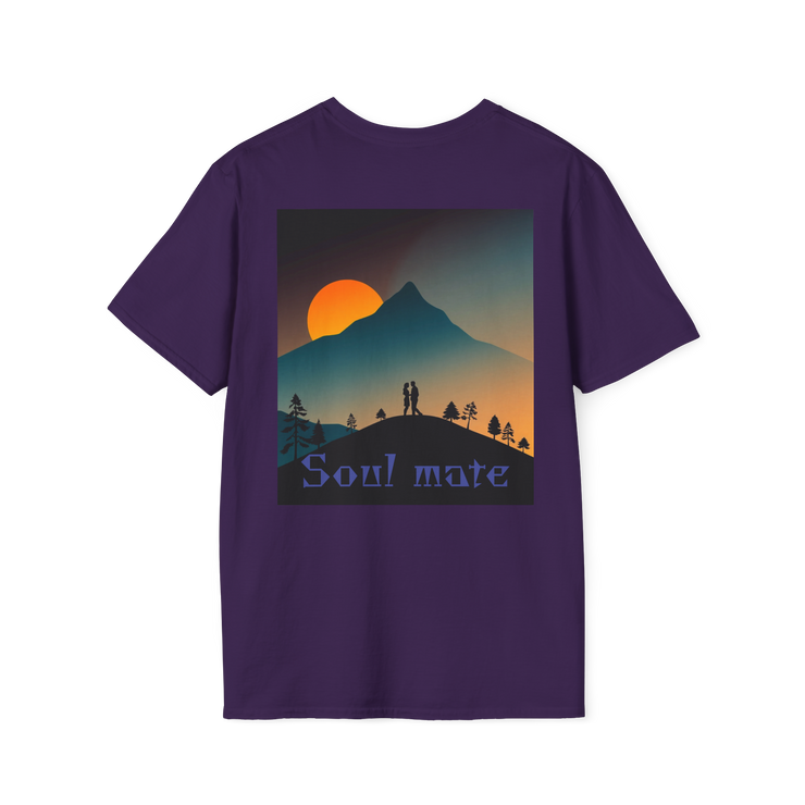 Romantic Sunset Couple Art T-Shirt – Colorful Painting Tee