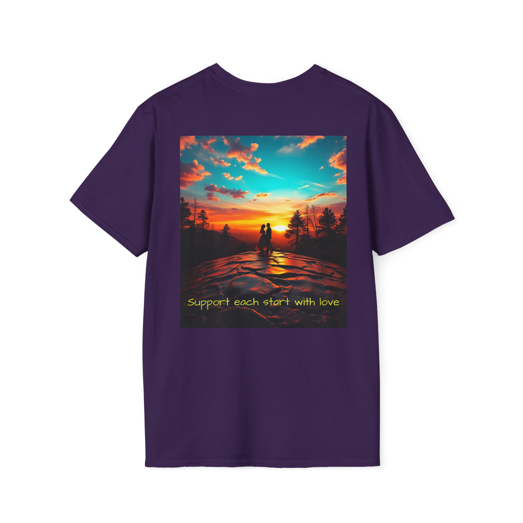 Support Love Sunset T-Shirt – Couples Graphic Tee