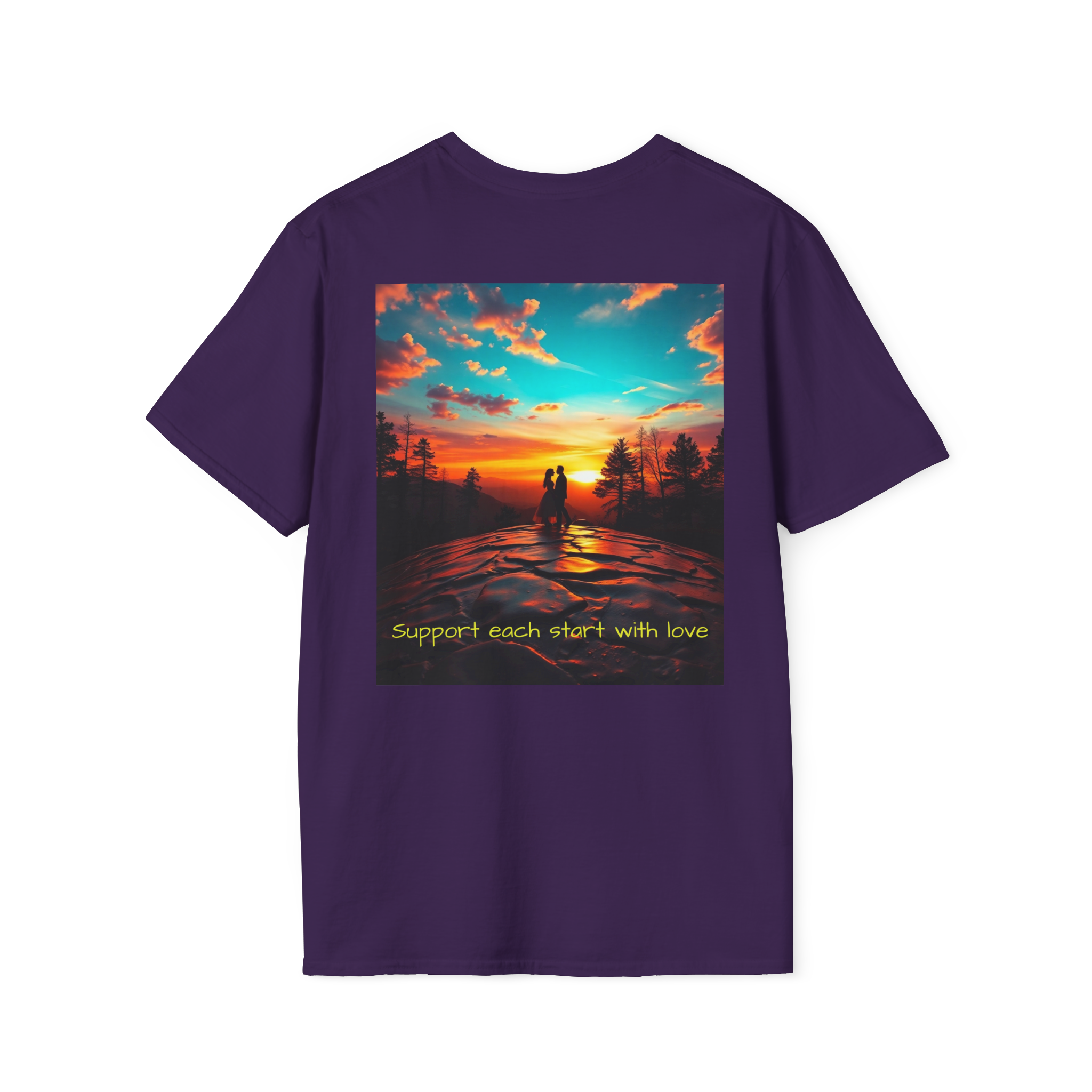 Support Love Sunset T-Shirt – Couples Graphic Tee