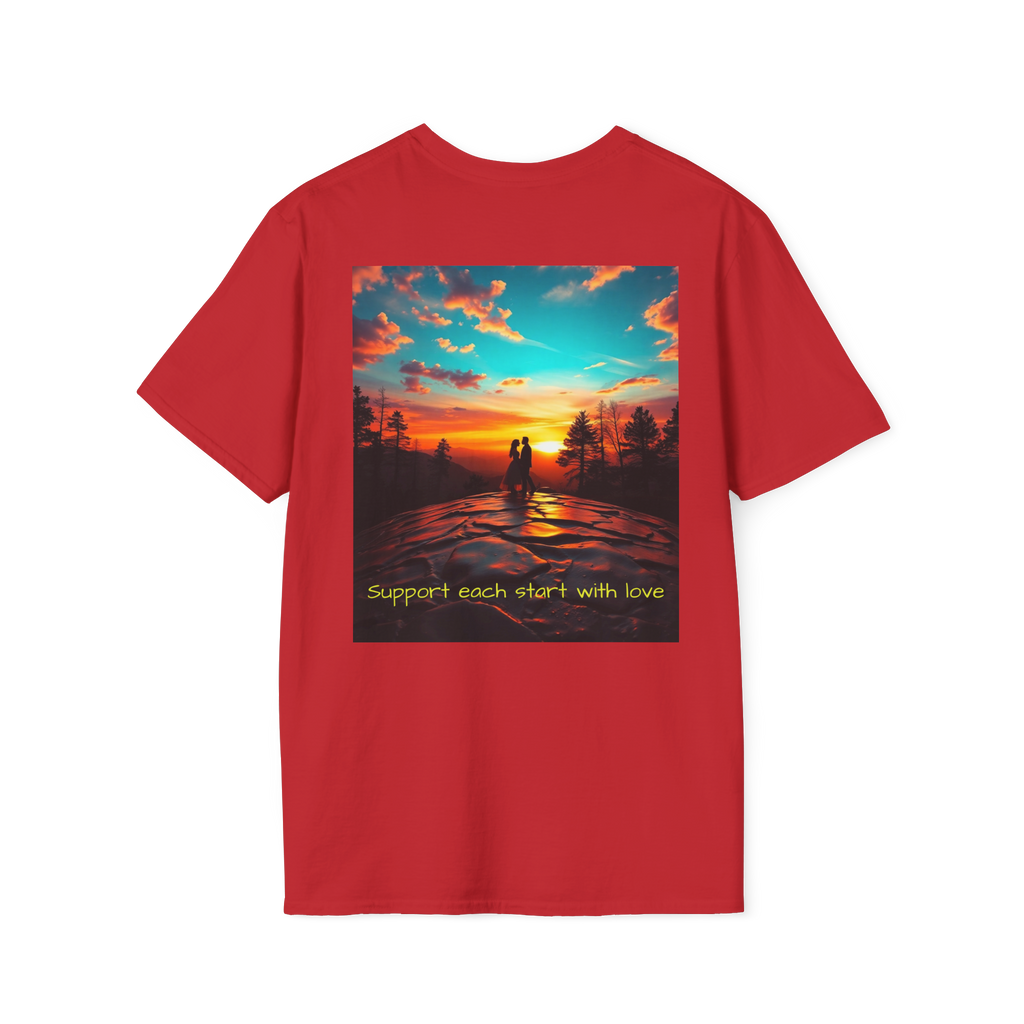 Support Love Sunset T-Shirt – Couples Graphic Tee