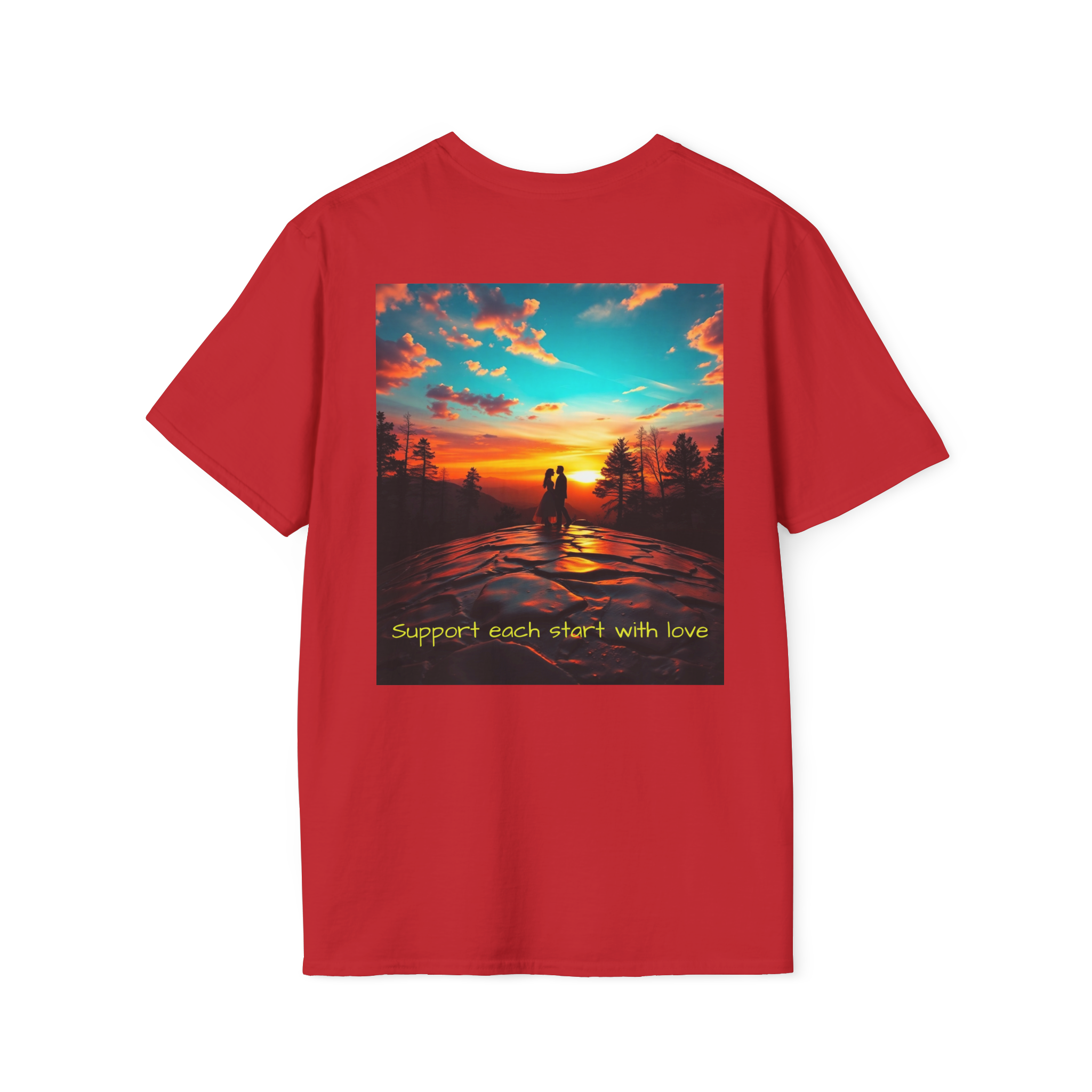 Support Love Sunset T-Shirt – Couples Graphic Tee