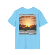 Romantic Sunset Couple Art T-Shirt – Nature Adventure Top