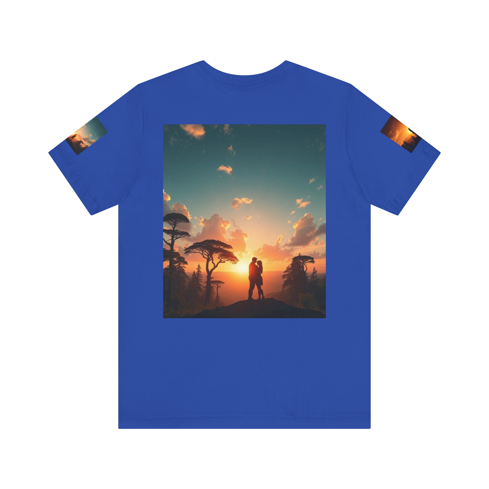Futuristic Sunset Couple Tee – Space Graphic T-Shirt