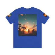 Futuristic Sunset Couple Tee – Space Graphic T-Shirt