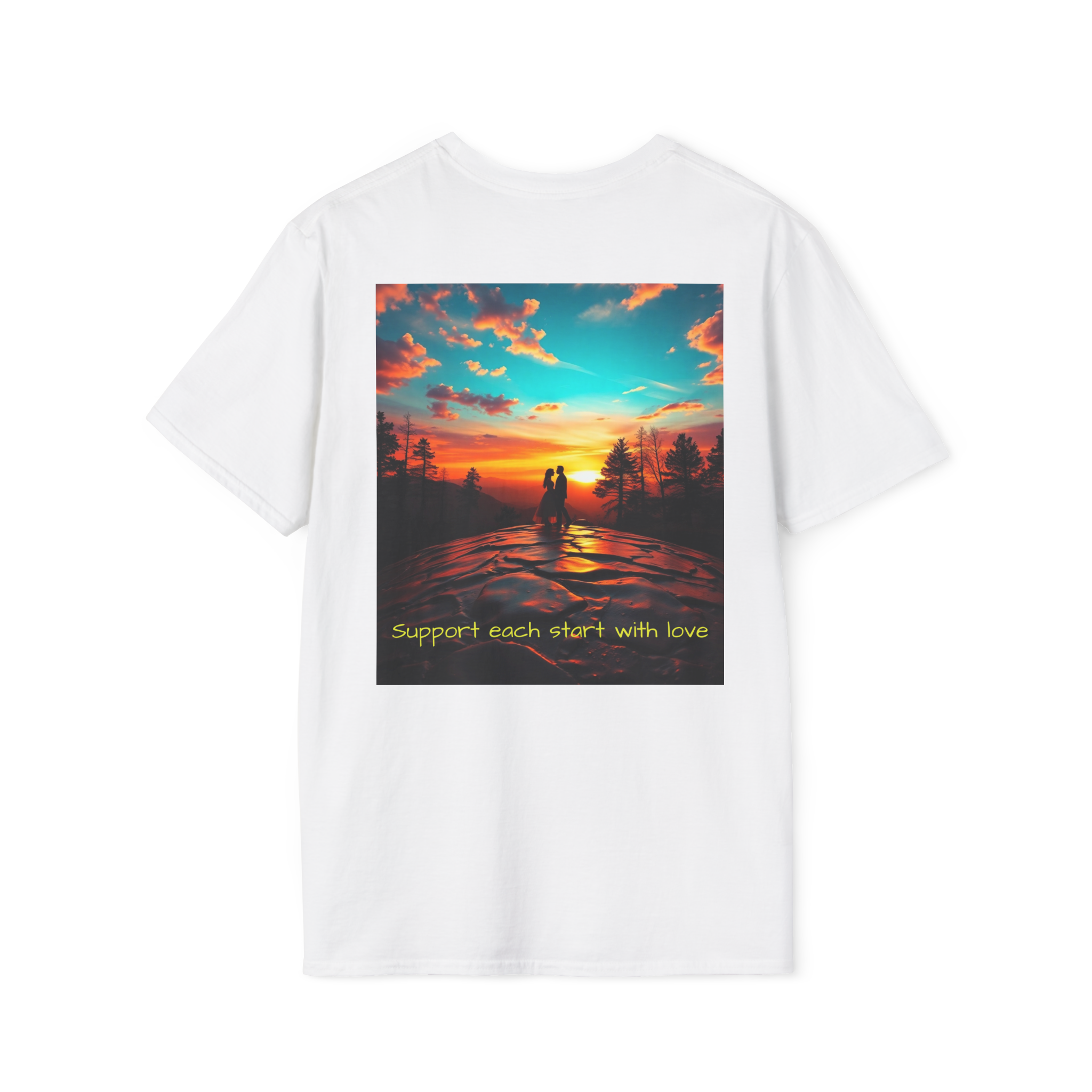 Support Love Sunset T-Shirt – Couples Graphic Tee