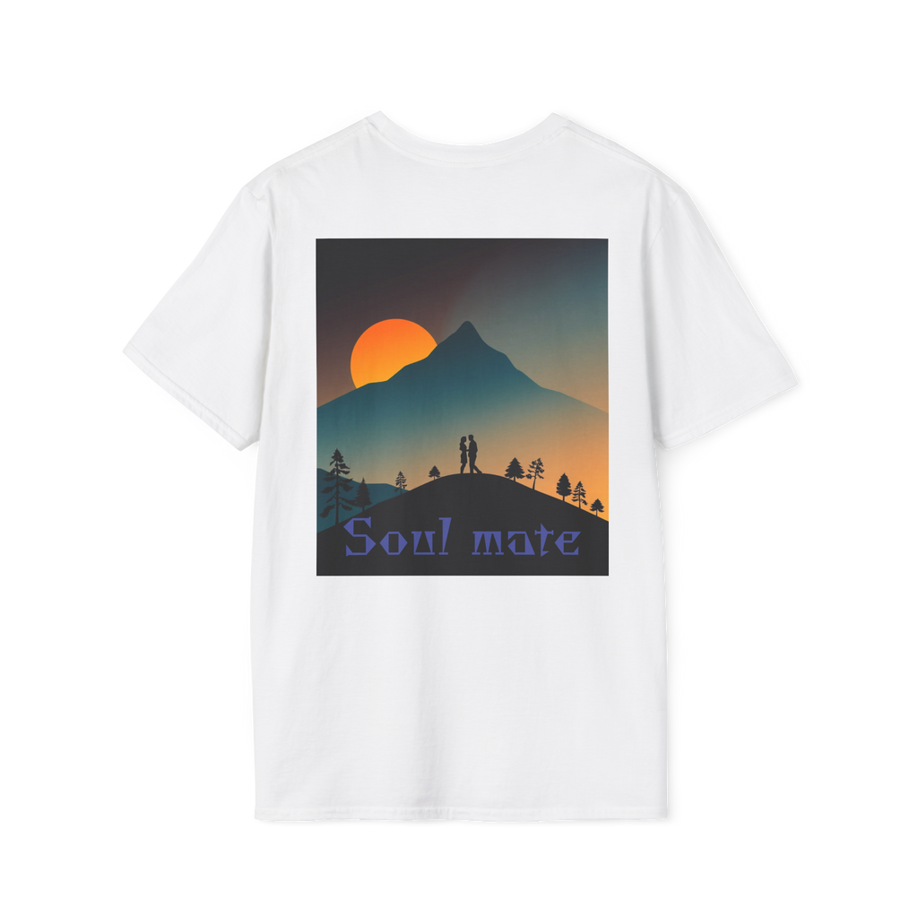 Romantic Sunset Couple Art T-Shirt – Colorful Painting Tee