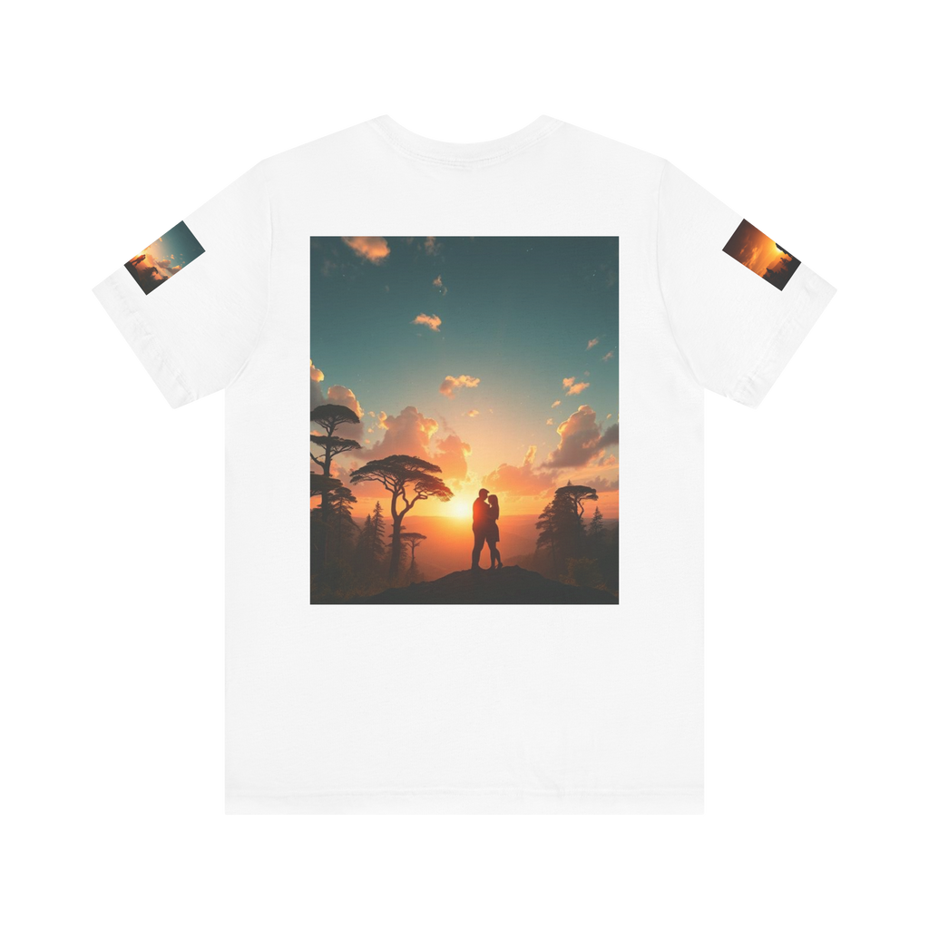 Futuristic Sunset Couple Tee – Space Graphic T-Shirt