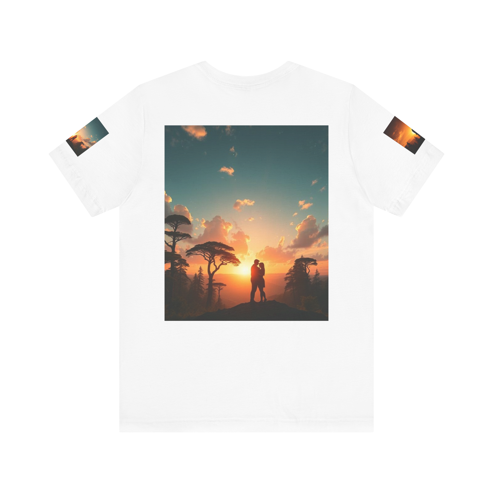 Futuristic Sunset Couple Tee – Space Graphic T-Shirt