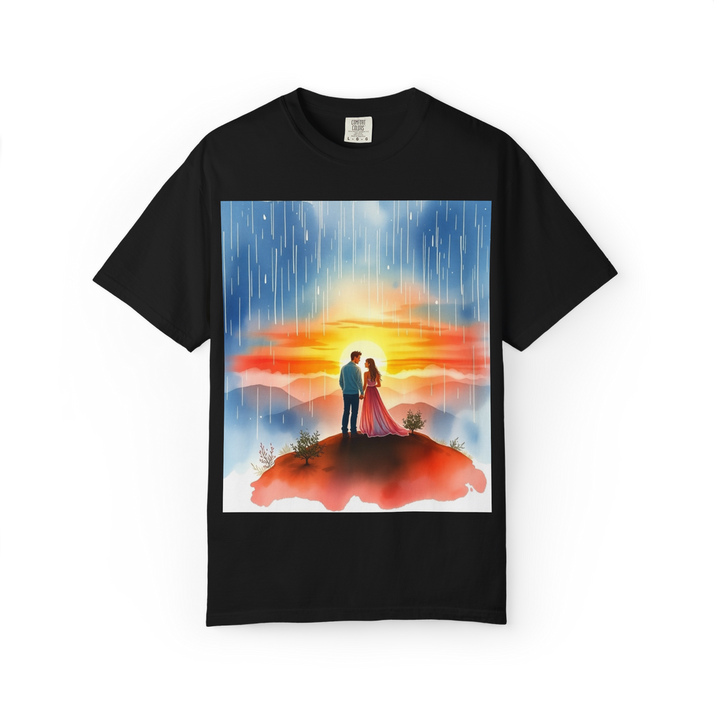 Romantic Sunset Couple T-Shirt – Anniversary Gift Tee