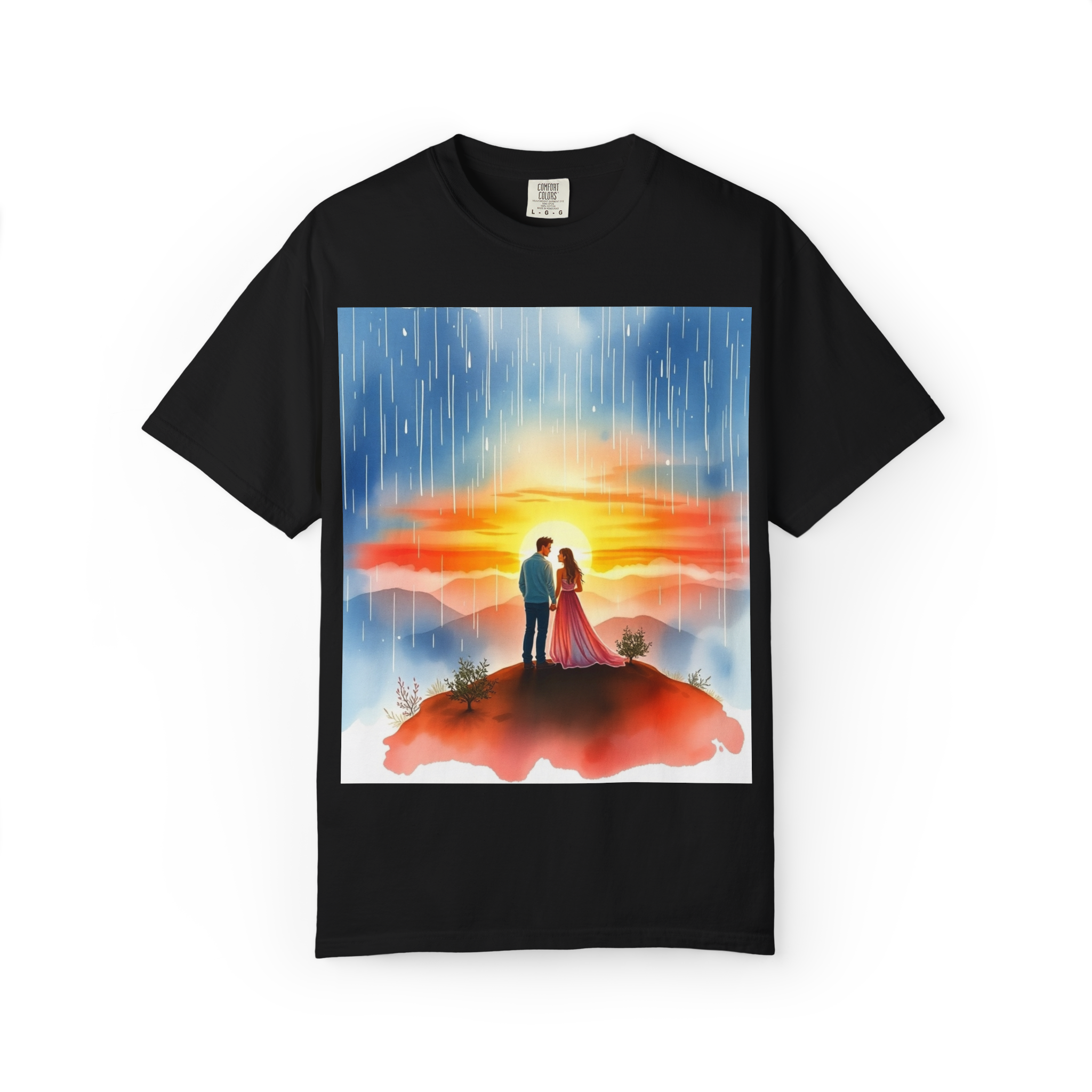Romantic Sunset Couple T-Shirt – Anniversary Gift Tee