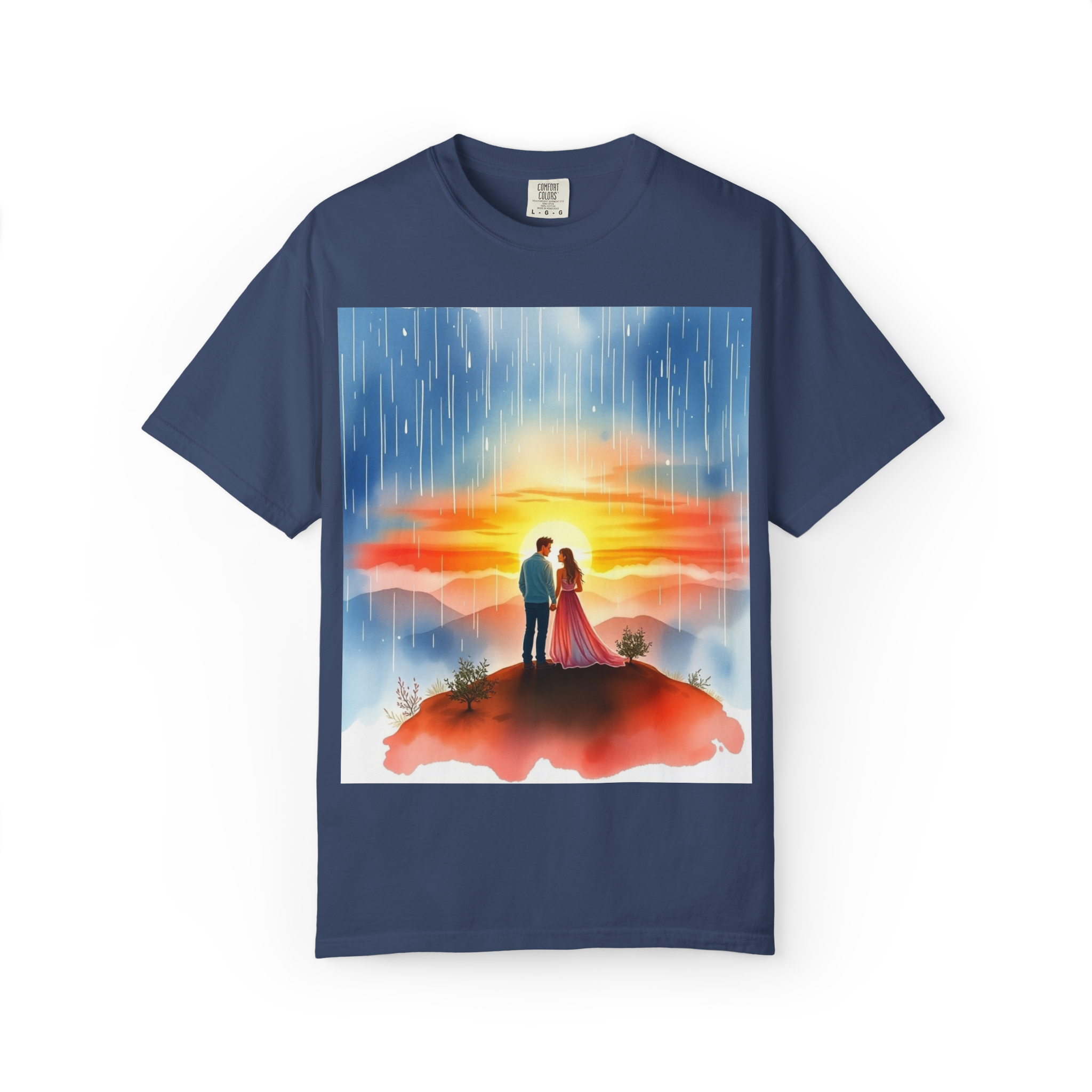 Romantic Sunset Couple T-Shirt – Anniversary Gift Tee