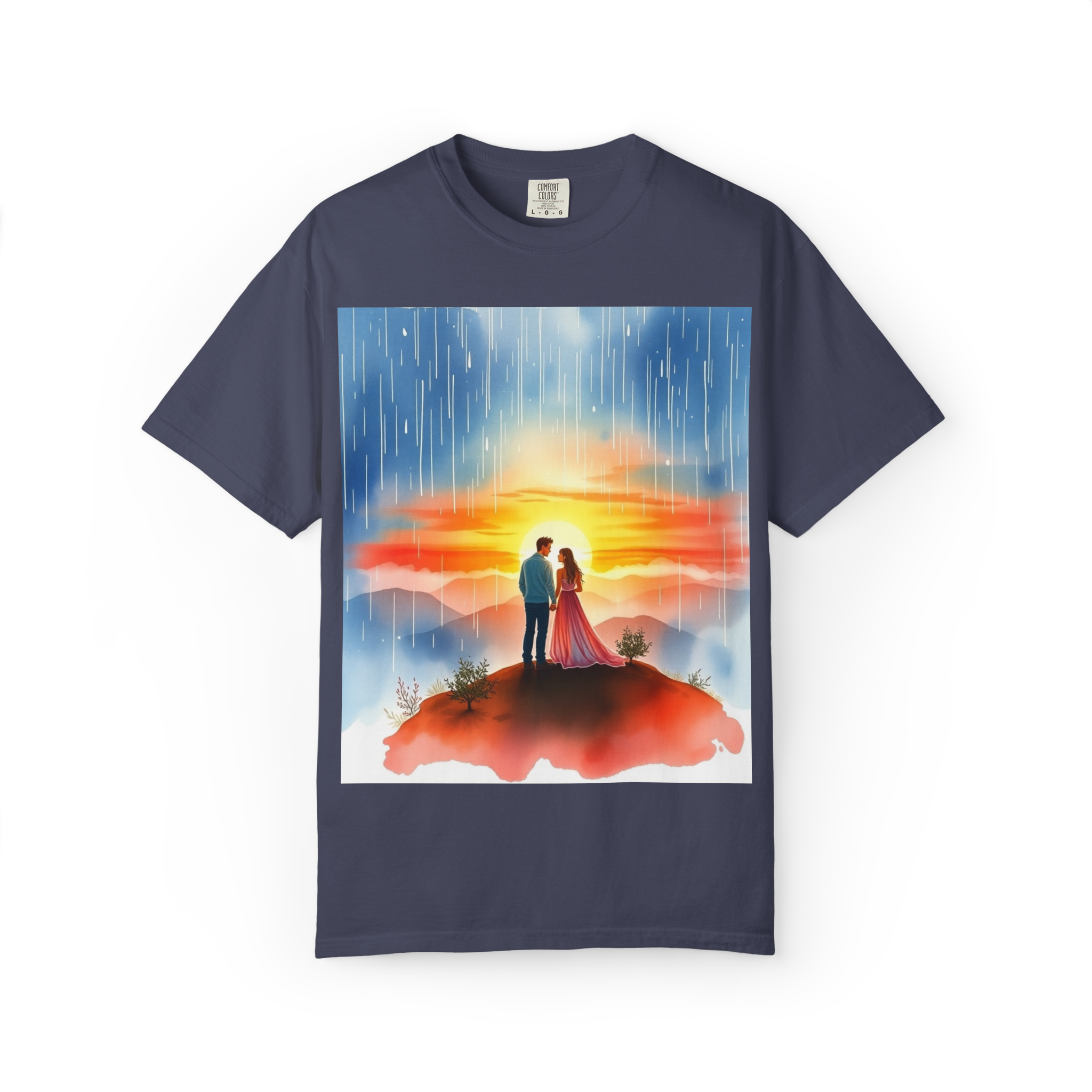 Romantic Sunset Couple T-Shirt – Anniversary Gift Tee