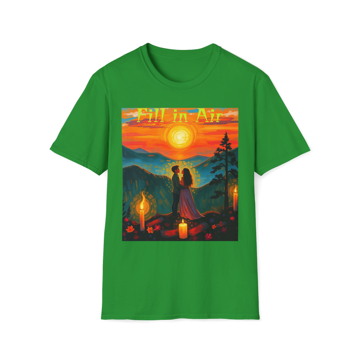 Romantic Sunset Couple Art T-Shirt – Colorful Painting Tee